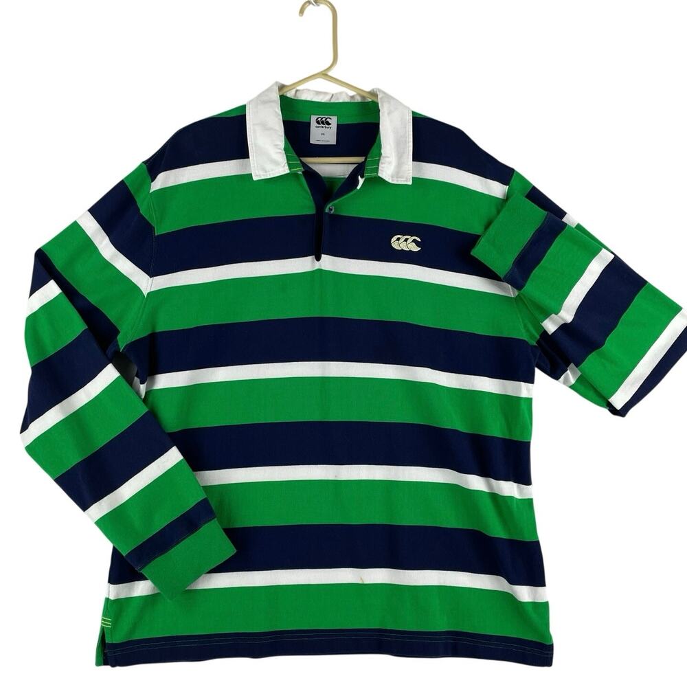VTG ‘90’s Canterbury Clothing Company New Zealand Mens Striped Rugby Shirt 2XL
